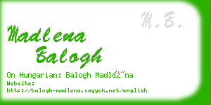 madlena balogh business card